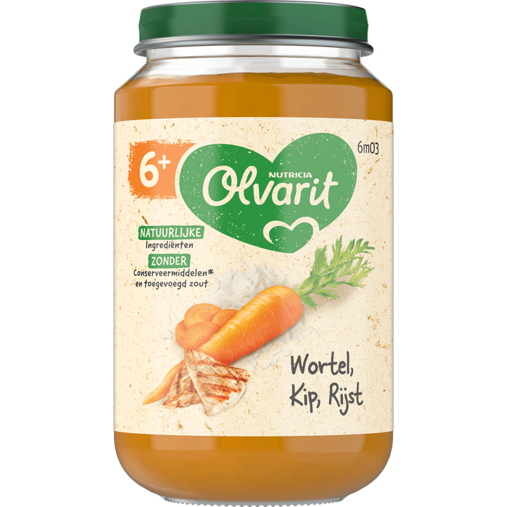 Olvarit 6+ Maanden Wortel Kip Rijst 200g