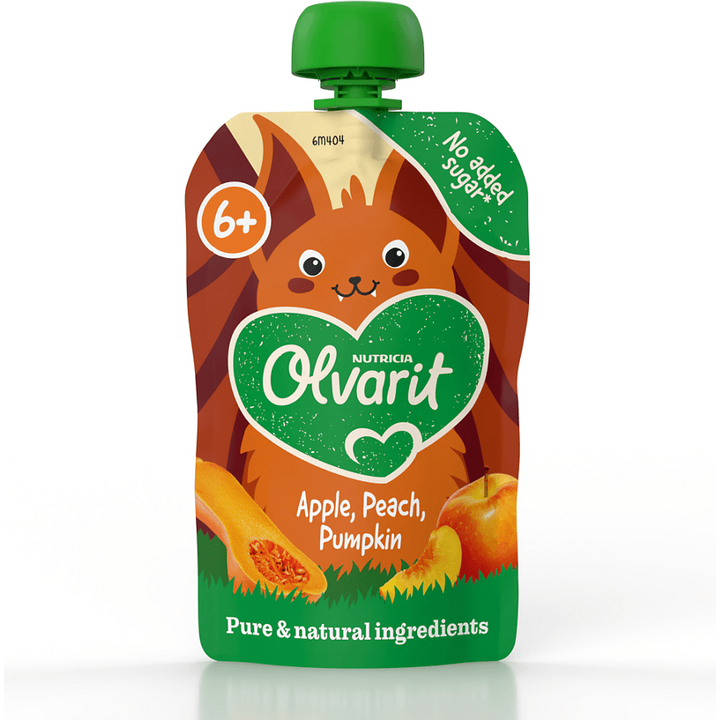 Olvarit 6M+ Knijpfruit Appel Perzik Pompoen 100g