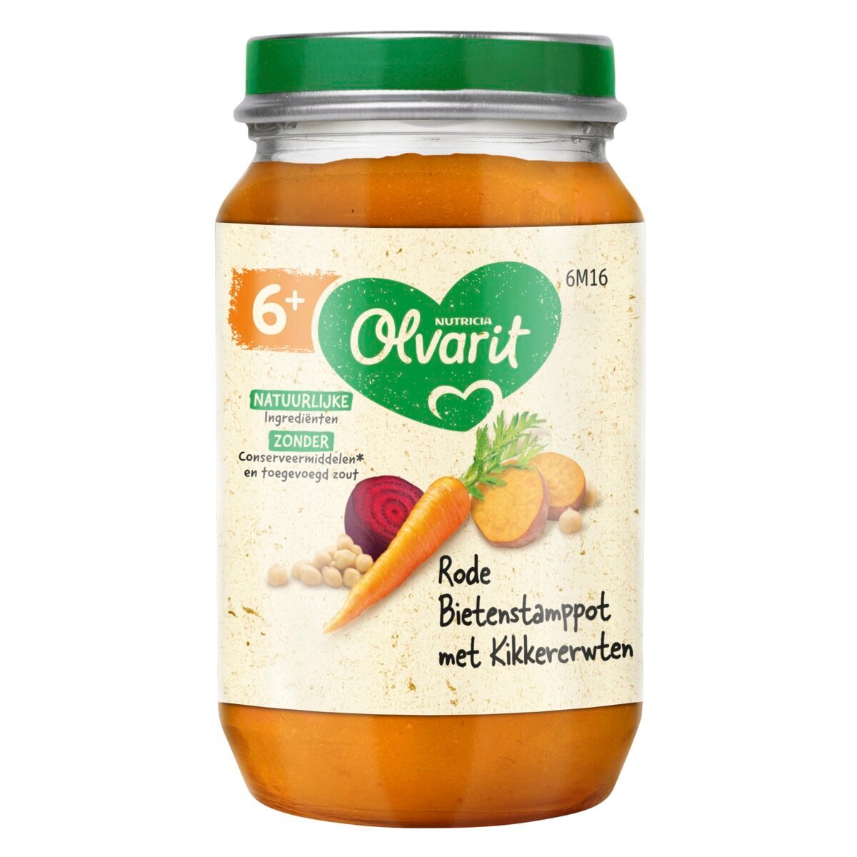 Olvarit 6M+ Rode Bietenstamppot met Kikkererwten Maaltijdpotje
