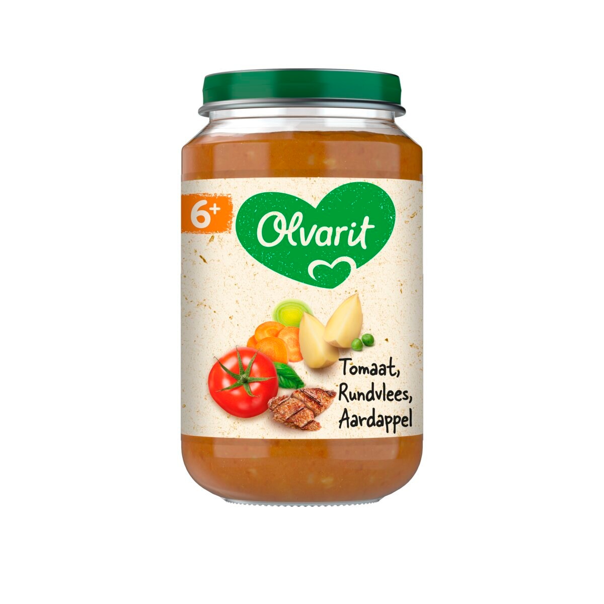 Olvarit 6+M Tomaat Rundvlees Aardappel Wortel Maaltijdpotje