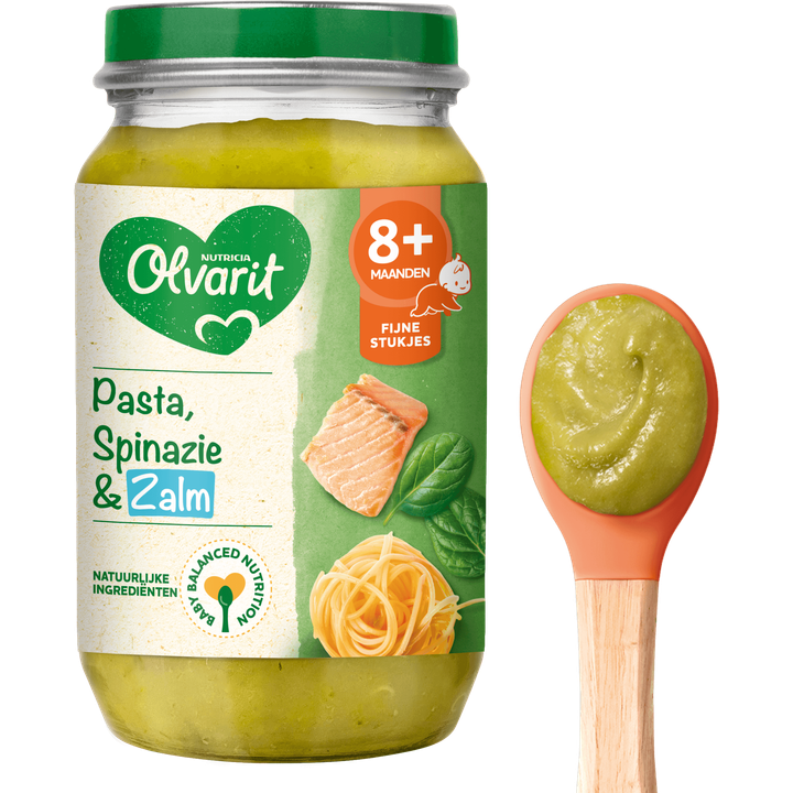 Olvarit 8+ Maanden Pasta Spinazie Zalm 200g