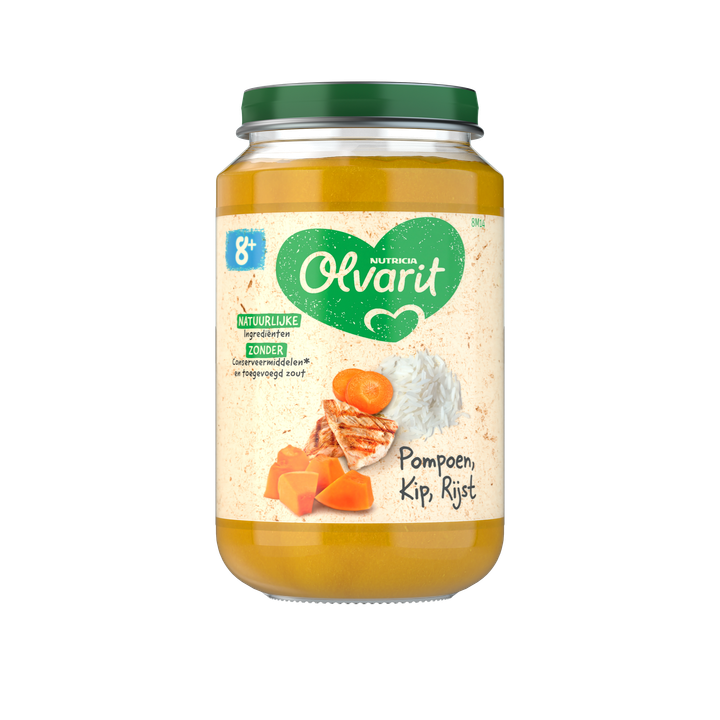Olvarit 8+ Maanden Pompoen Kip Rijst 200g