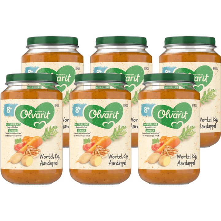 Olvarit 8+ Maanden Wortel Kip Aardappel 6 x 200g