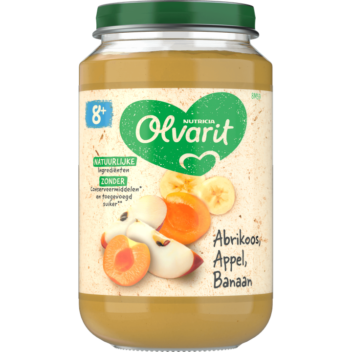 Olvarit Abrikoos Appel Banaan 8+ Maanden 200 g