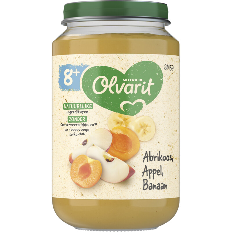 Olvarit Abrikoos appel banaan 8m+