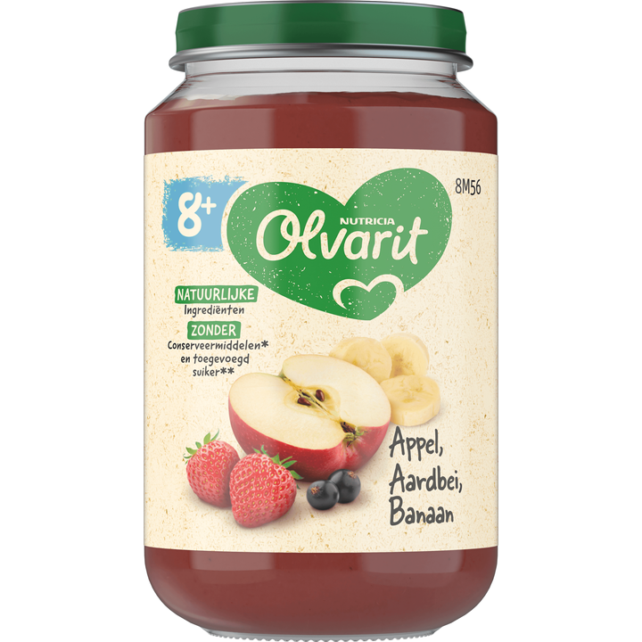Olvarit Appel Aardbei Banaan 8+ Maanden 200 g