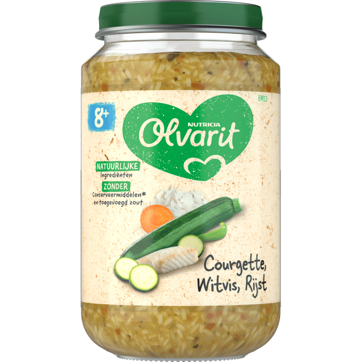 Olvarit Courgette Witvis Rijst 8+ Maanden