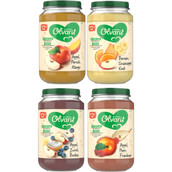 Olvarit Fruitpotjes 12+ maanden 4 x 200g