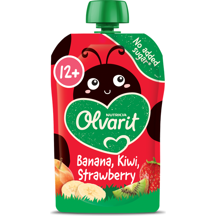 Olvarit Knijpfruit Banaan Kiwi Aardbei 12+ Maanden 100 g