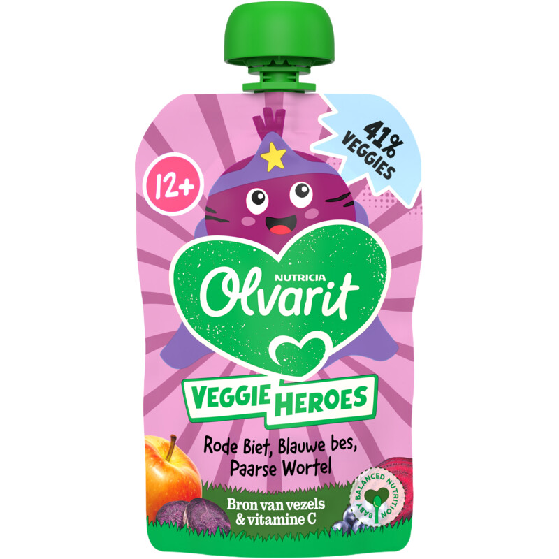 Olvarit Knijpfruit rode biet paarse wortel 12m+