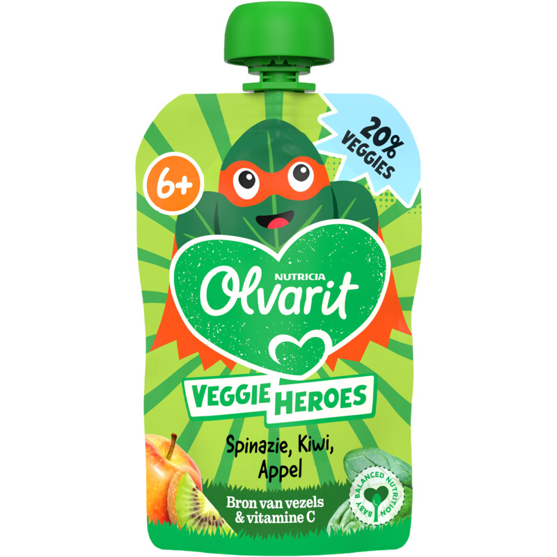 Olvarit Knijpfruit spinazie kiwi appel 6m+