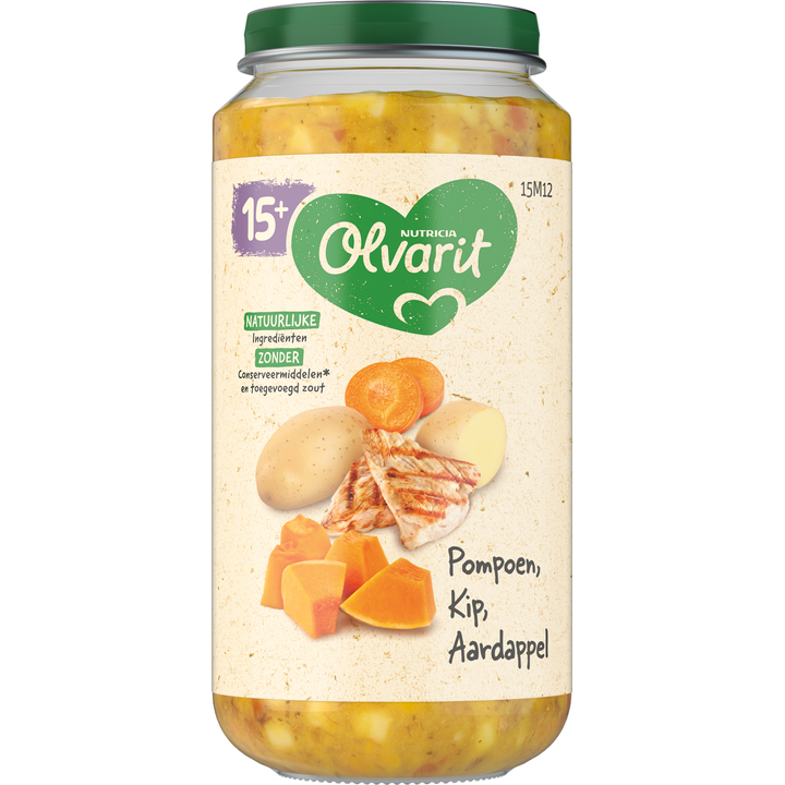 Olvarit Pompoen Kip Aardappel 15+ Maanden 250 g