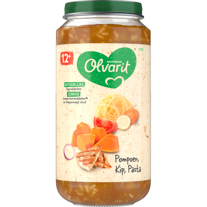 Olvarit Pompoen Kip Pasta 12+ Maanden 250 g