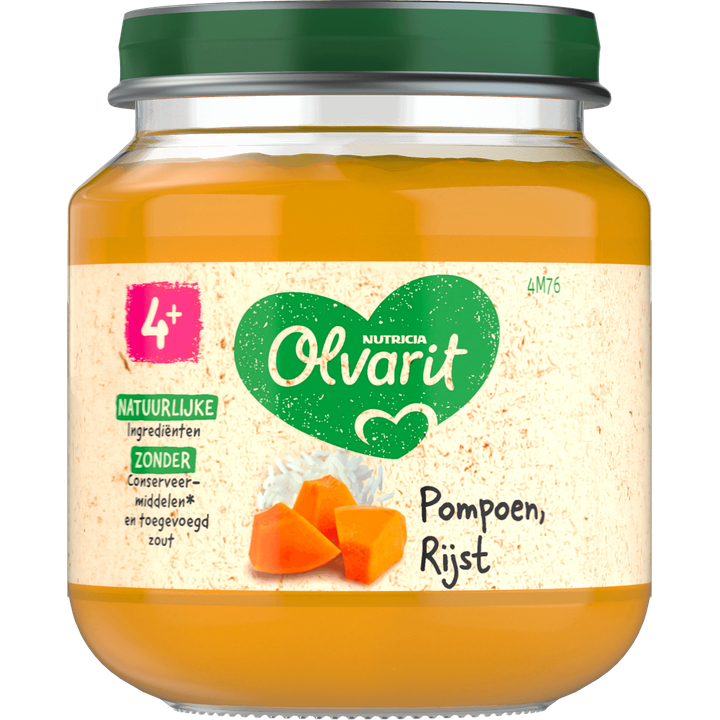 Olvarit Pompoen Rijst 4+ Maanden 125 g