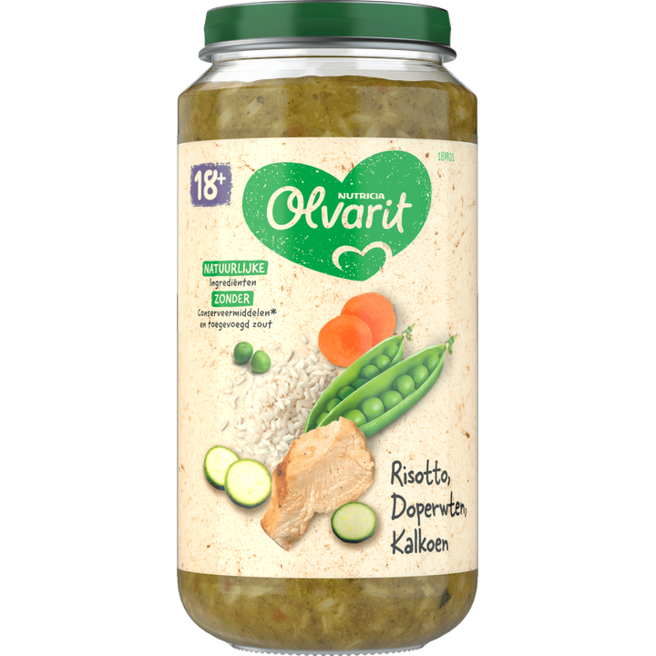 Olvarit Risotto Doperwten Kalkoen 18+ Maanden 250 g