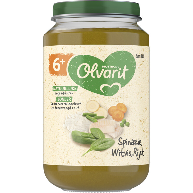 Olvarit Spinazie witvis rijst 6m+