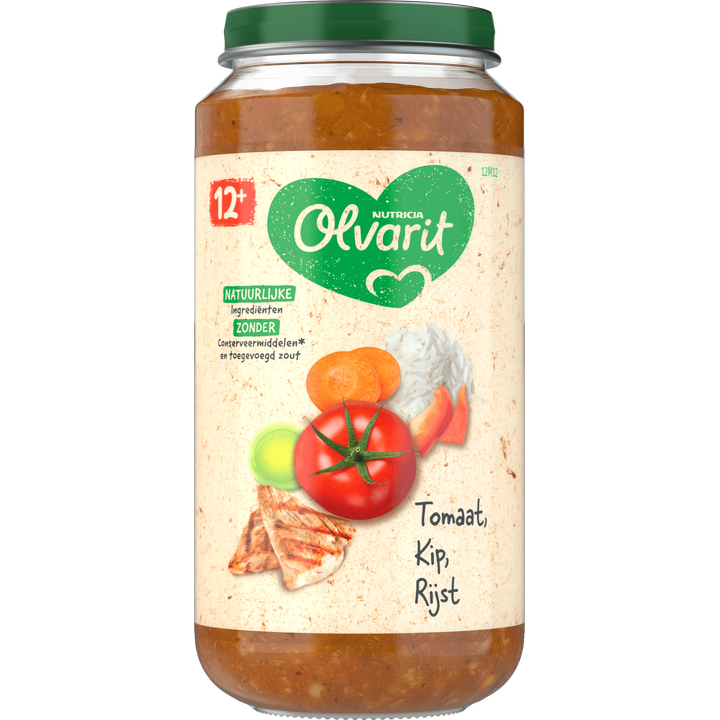 Olvarit Tomaat Kip Rijst 12+ Maanden 250 g