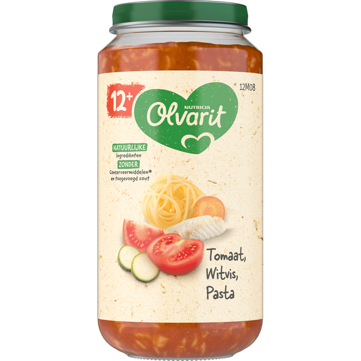 Olvarit Tomaat Witvis Pasta 12+ Maanden 250 g