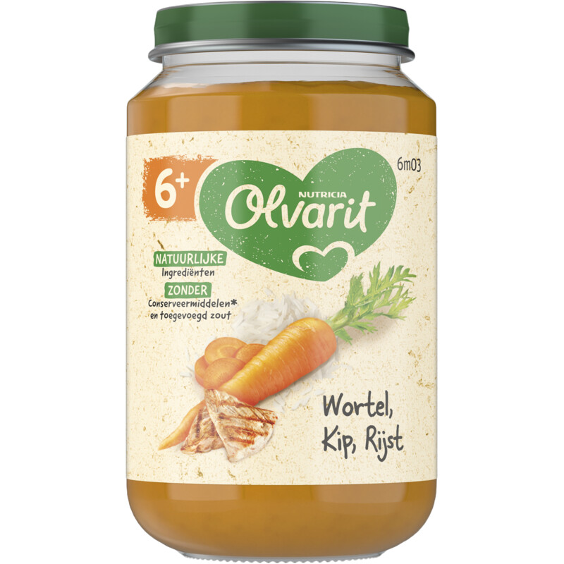 Olvarit Wortel kip rijst 6m+