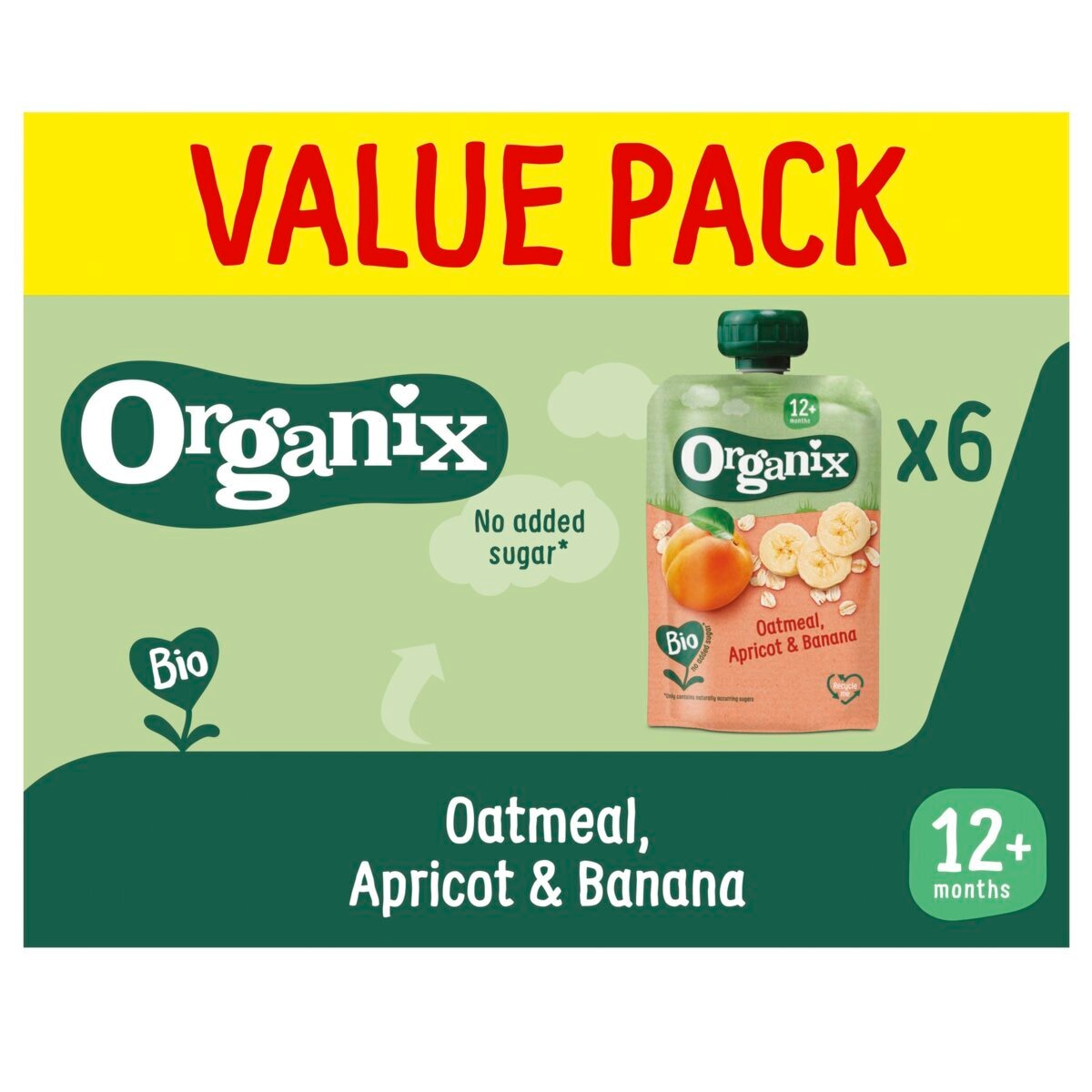Organix 12+M Havermout, Abrikoos & Banaan Knijpzakjes