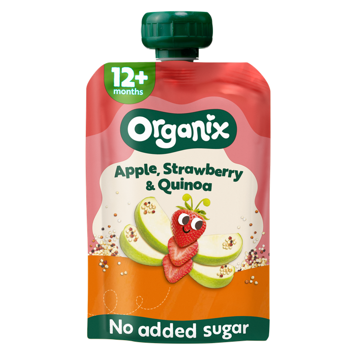 Organix Knijpfruit appel, aardbei & quinoa 12mnd