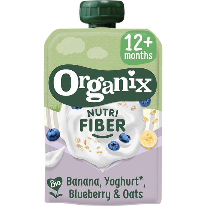 Organix Knijpfruit Banaan, Yoghurt, Blauwe Bes & Haver