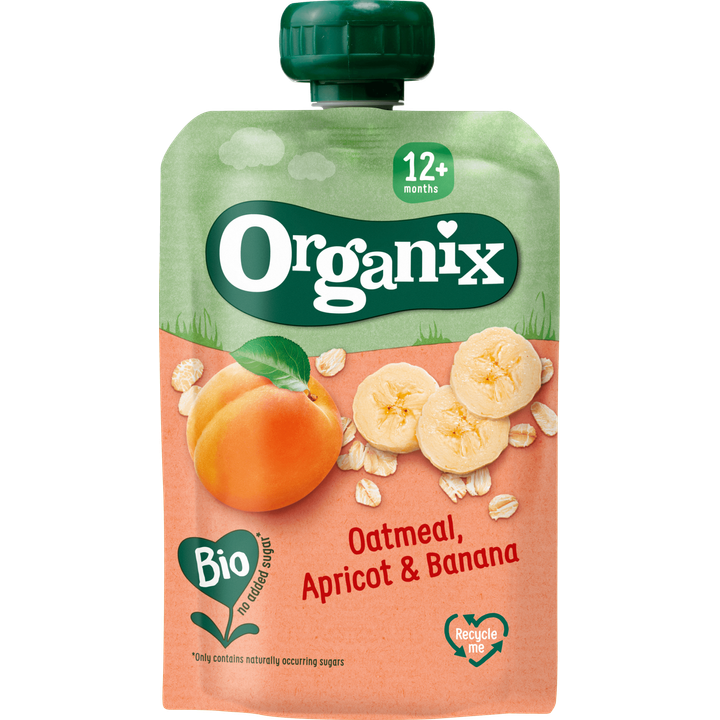 Organix Knijpfruit Havermout, abrikoos & banaan 6x 12mnd