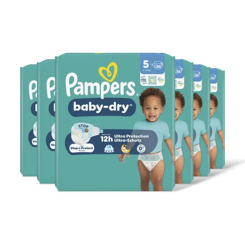 Pampers Baby-dry luiers maat 5 6-pack