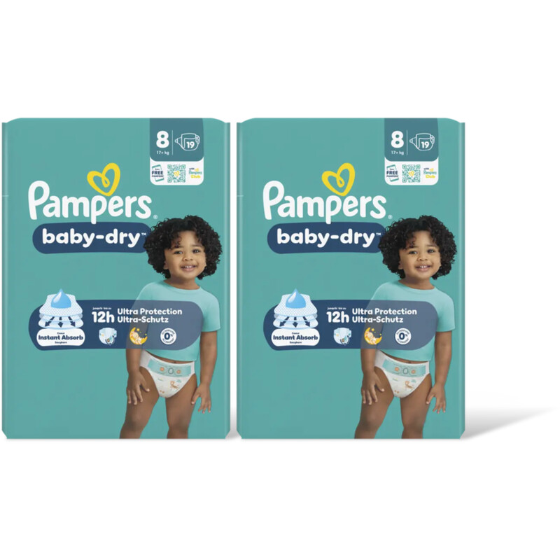 Pampers Baby-dry luiers maat 8 2-pack