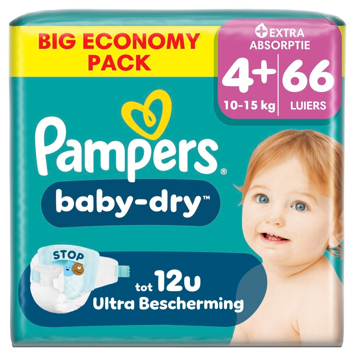 Pampers Baby-Dry Maat 4+ Luiers