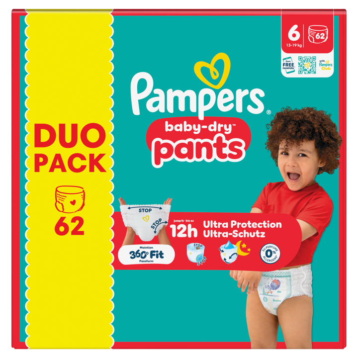 Pampers Baby-Dry Pants Maat 6, 62 Luierbroekjes