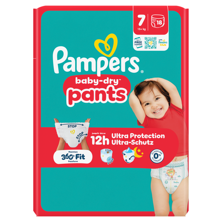 Pampers Baby-Dry Pants Maat 7, 18 Luierbroekjes