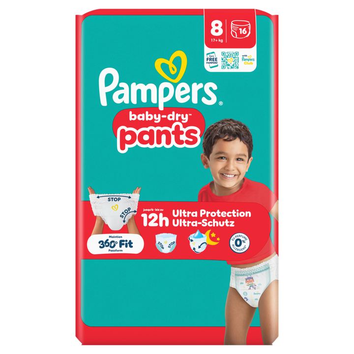 Pampers Baby-Dry Pants Maat 8, 16 Luierbroekjes