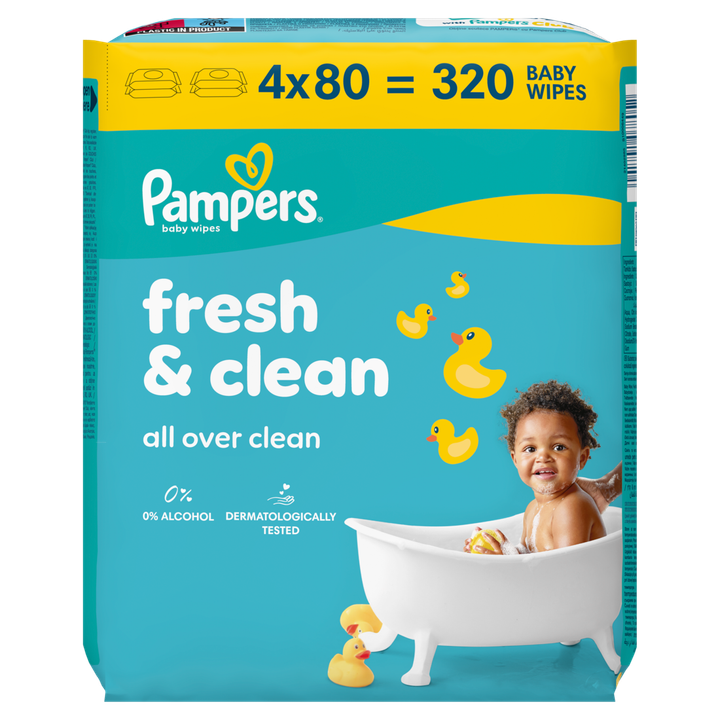 Pampers Fresh Clean Babydoekjes, 320 Doekjes