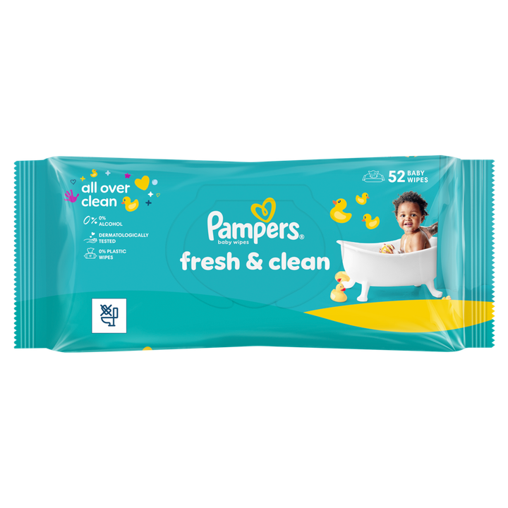 Pampers Fresh Clean Babydoekjes, 52 Doekjes
