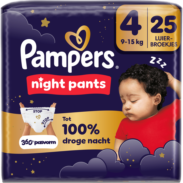 Pampers Night Pants Maat 4, 25 Luierbroekjes