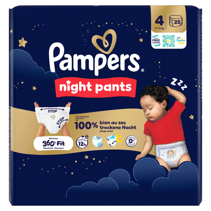 Pampers Night Pants Maat 4, 25 Luierbroekjes