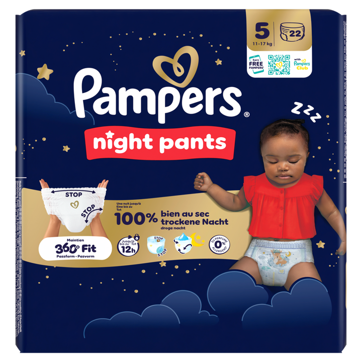 Pampers Night Pants Maat 5, 22 Luierbroekjes