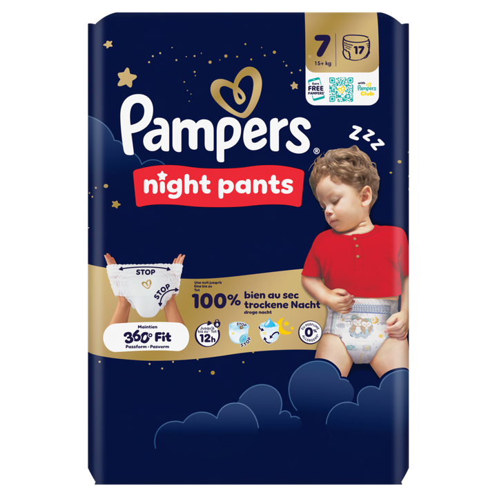 Pampers Night Pants Maat 7, 17 Luierbroekjes