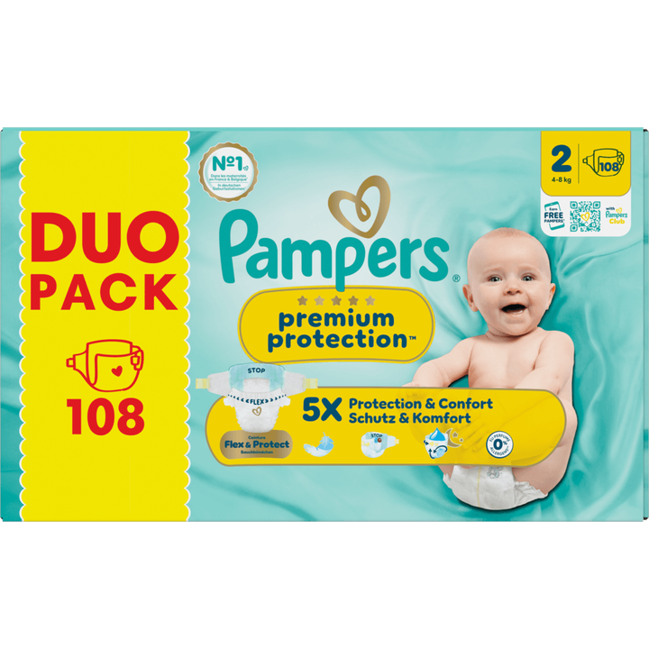 Pampers Premium Protection Maat 2, 108 Luiers
