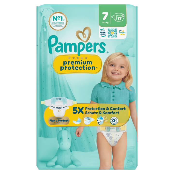Pampers Premium Protection Maat 7, 17 Luiers