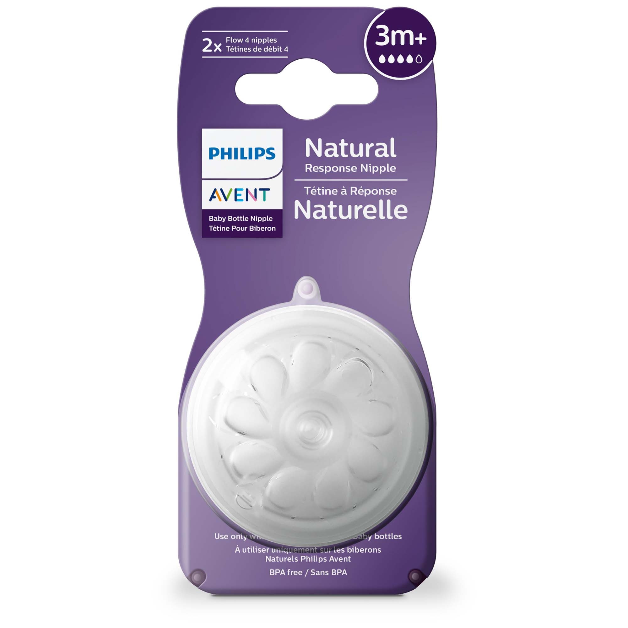Philips Avent flesspeen Natural Response Flow 4 - 2 stuks - SCY964/02