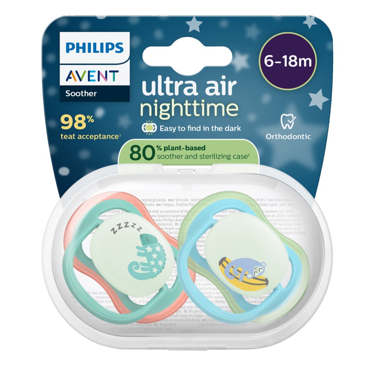 Philips Avent Soother Ultra Air 6-18M SCF376/28 Nighttime Fopspeen