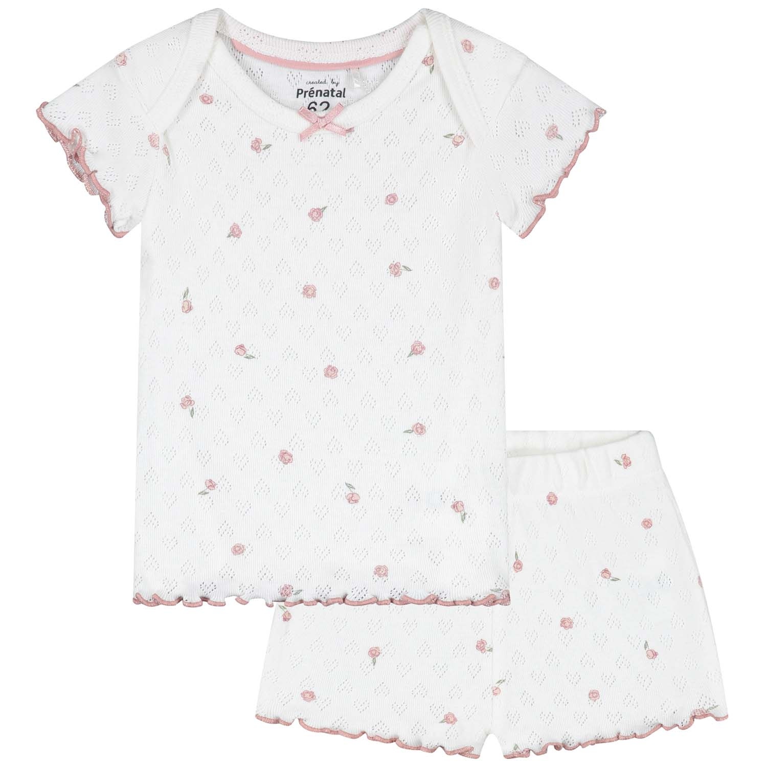 Prénatal baby shortama ajour roos