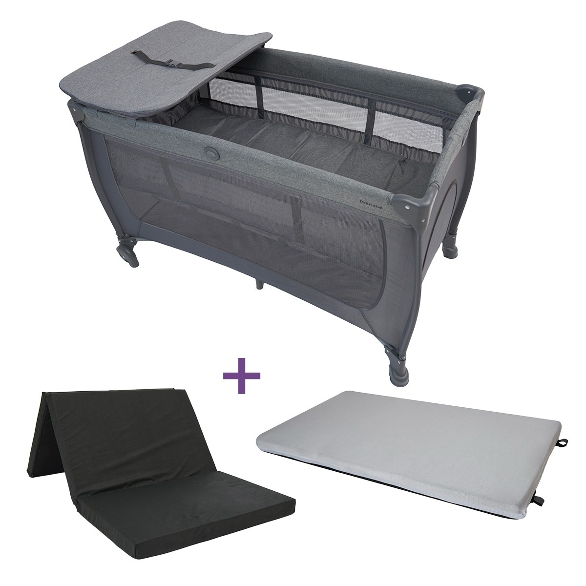 Prénatal campingbed Beau, matras & matrashoeslaken