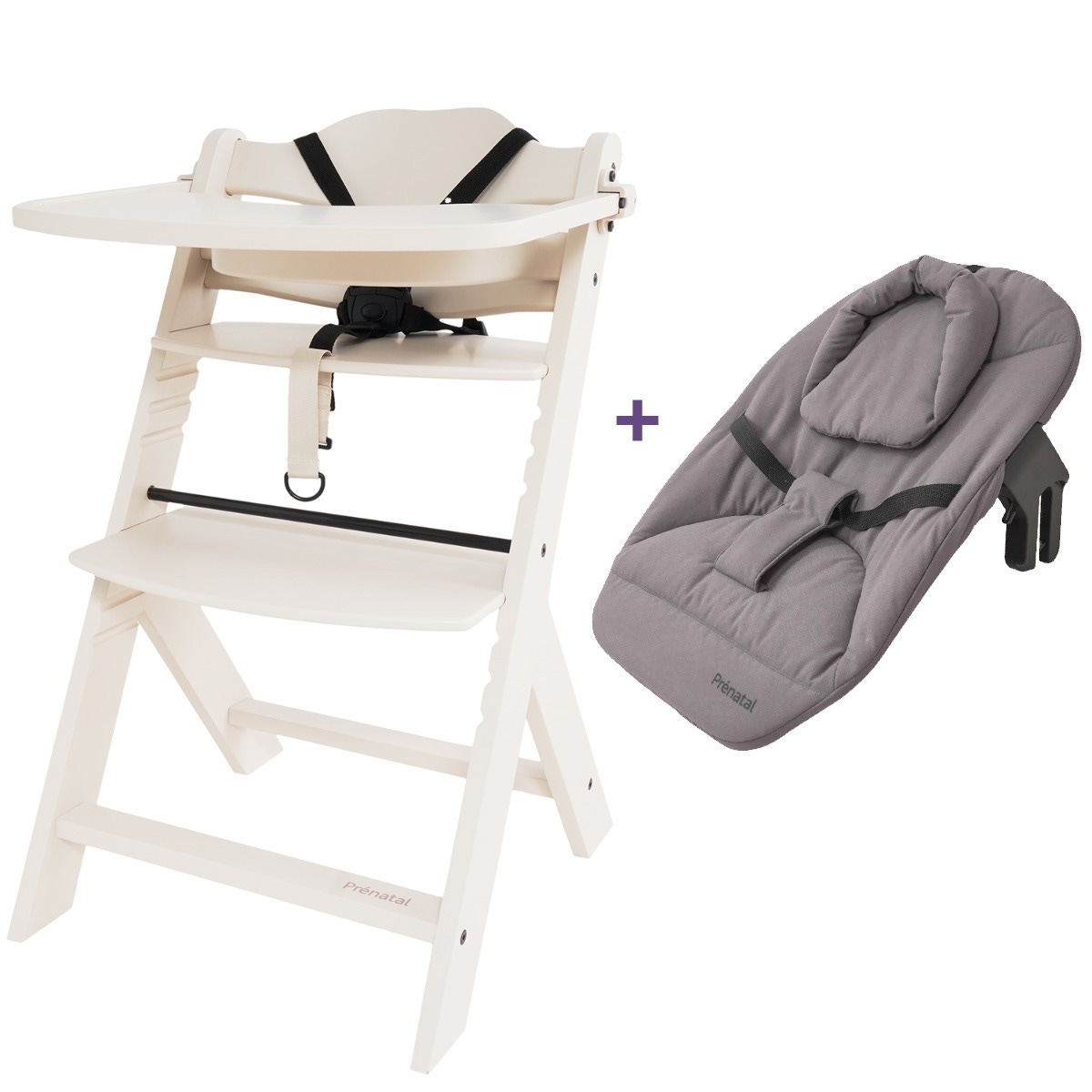Prénatal houten kinderstoel Evan bundel wit
