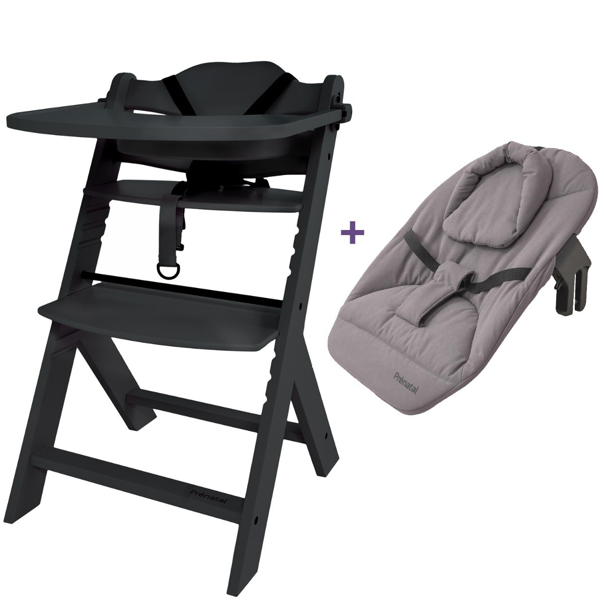 Prénatal houten kinderstoel Evan bundel zwart