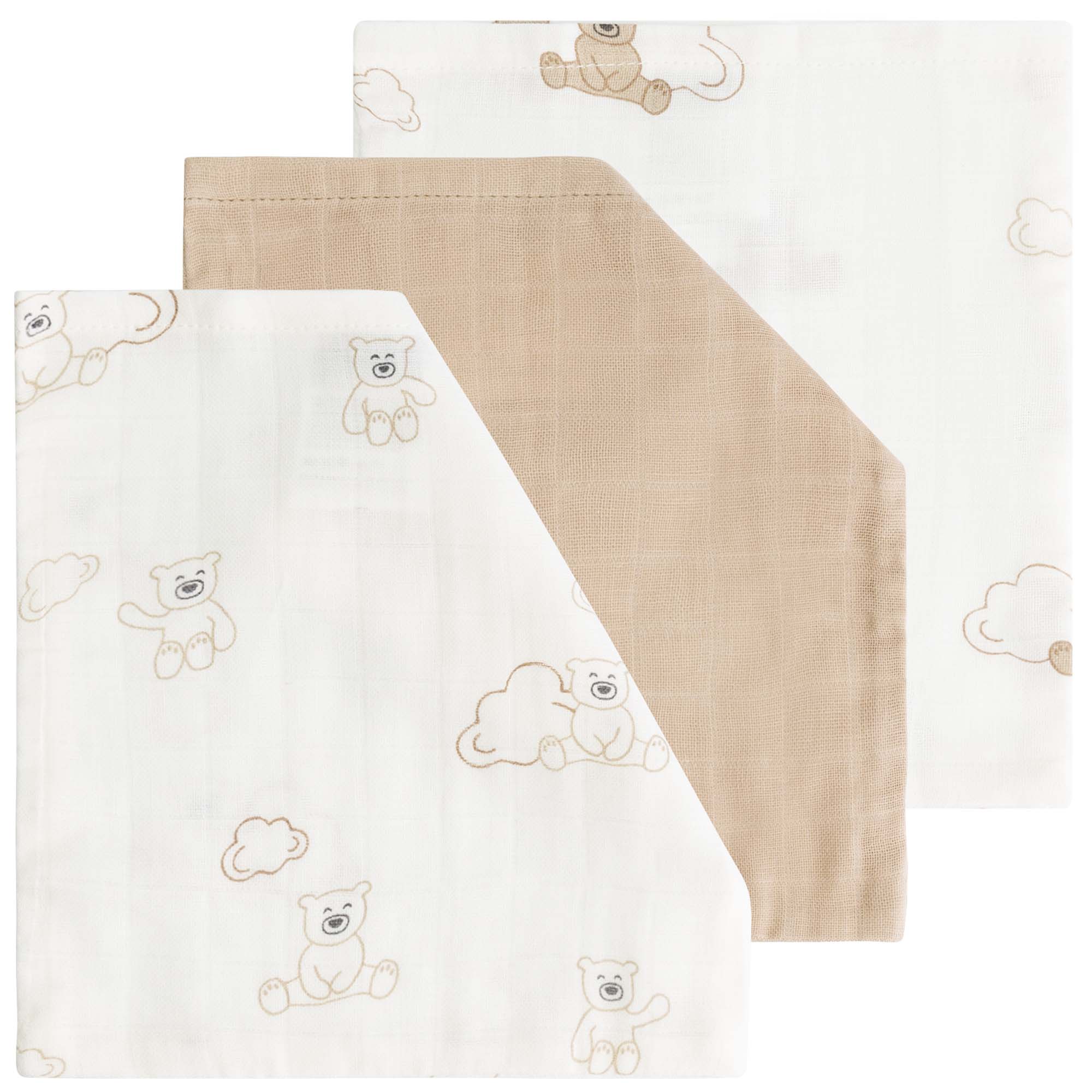 Prénatal hydrofiele washandjes beer 3 stuks