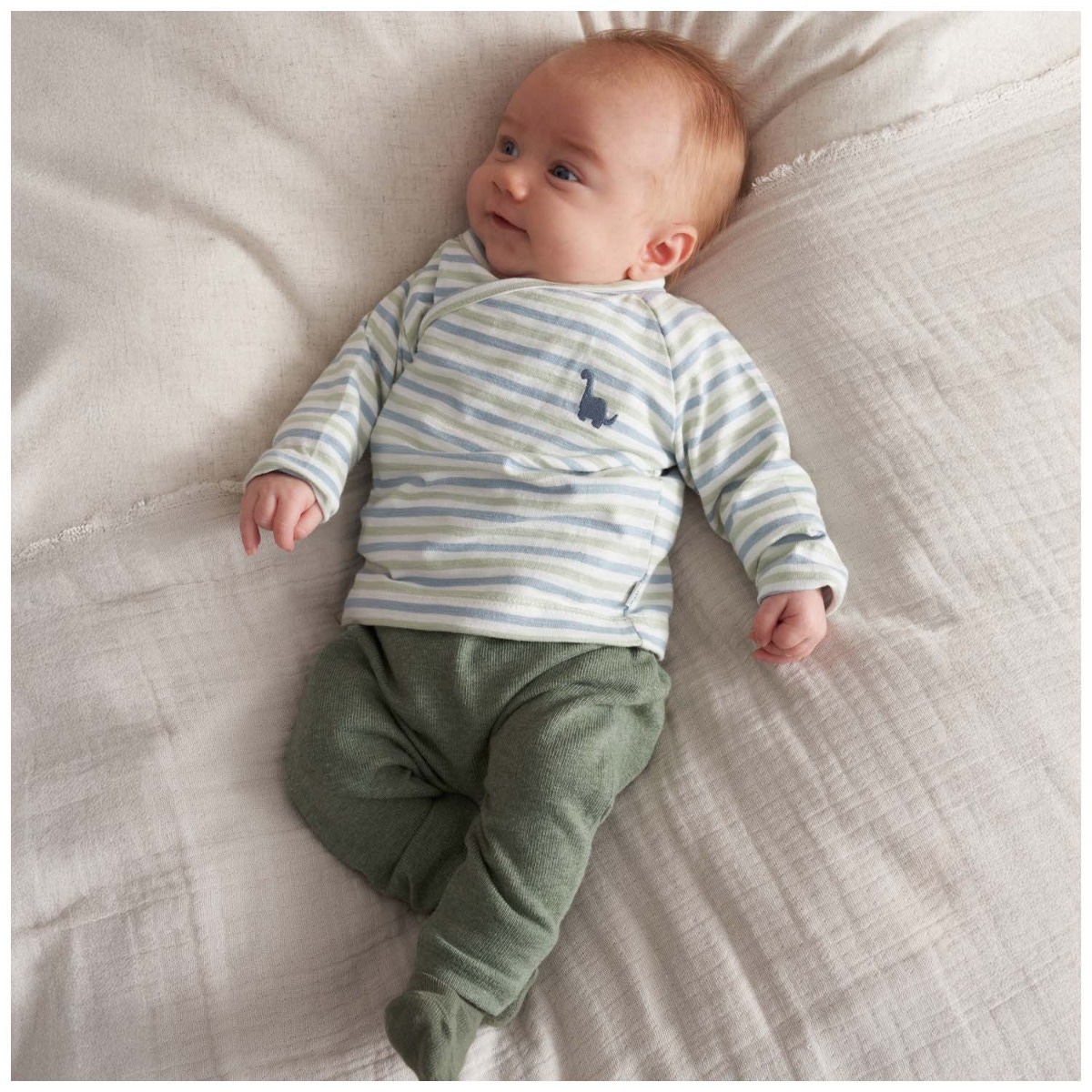 Prénatal newborn overslagshirt, broek & sokken streep