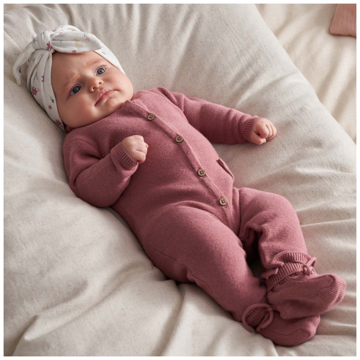 Prénatal newborn tulband & boxpakje roze